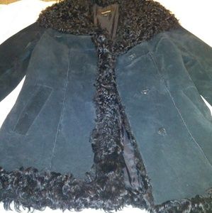 Black leather Express coat